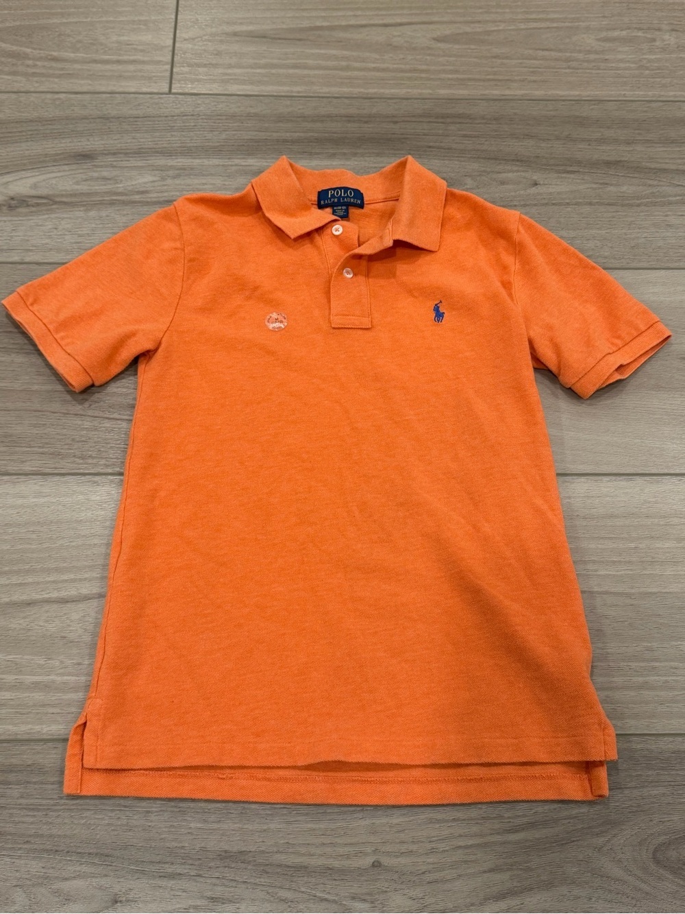 Brand New POLO RALPH LAUREN Short Sleeve Boys Shirt M 10-12 Orange Cotton